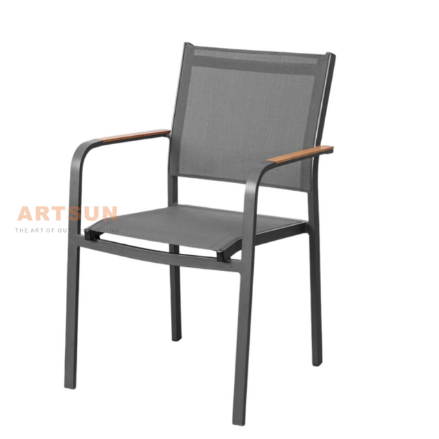 Sillas de comedor apilables de diseño transpirable para patio trasero