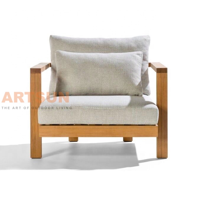Sillón sofá de exterior de madera de teca de lujo para Resort