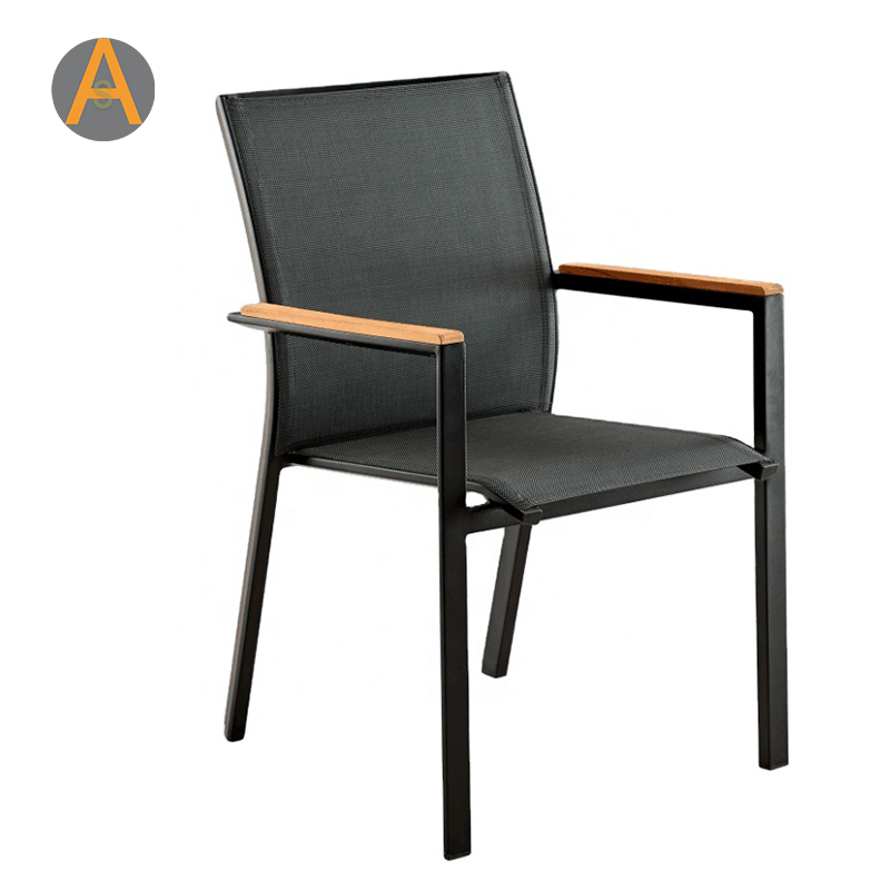 Silla de jardín de aluminio apilable para el diseño de muebles de exterior moderno para cafetería
