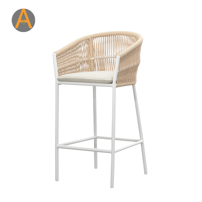 Set de mesa de barra de balcón de patio tejido de cuerda más favorable