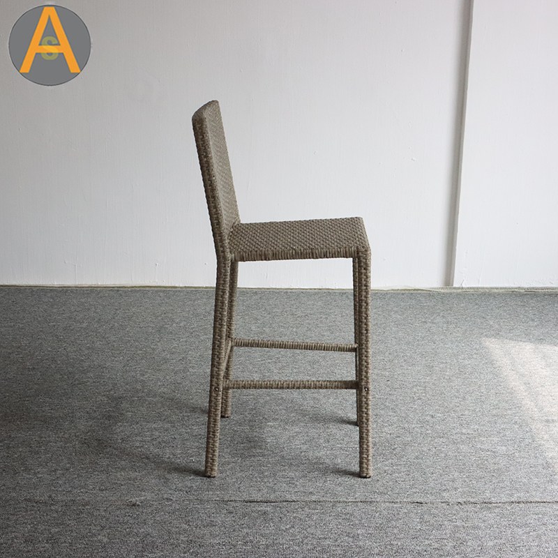 Fábrica directa de mimbre rattan silla de bar alto para al aire libre