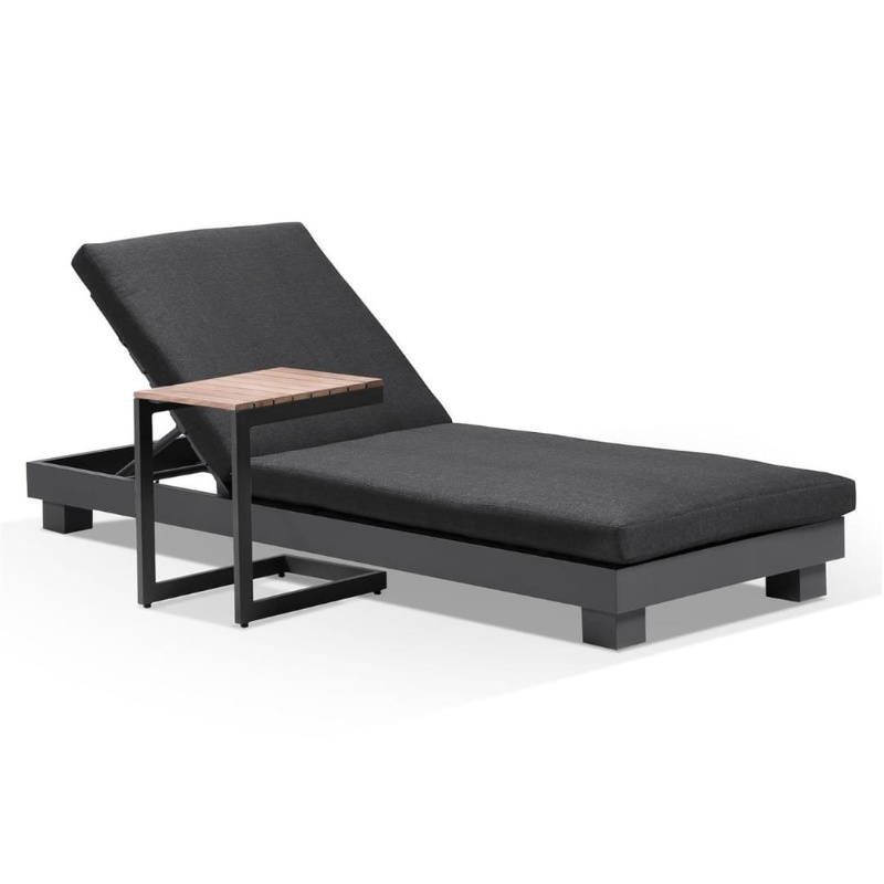 Linga de teca de aluminio de estilo europeo Bed de sol al aire libre