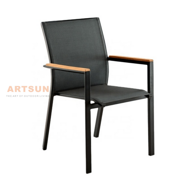 Modern de diseño de aluminio apilable silla exterior para cafetería