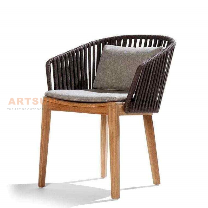 Silla de comedor de madera de teca de certificado FSC de venta caliente FSC