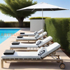 Madera de teca premium RECLINING SUN SOUNGER para Resort