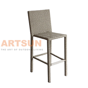 Taburete de cuerda para exteriores, elegante silla de bar con estructura de aluminio para balcón y terraza