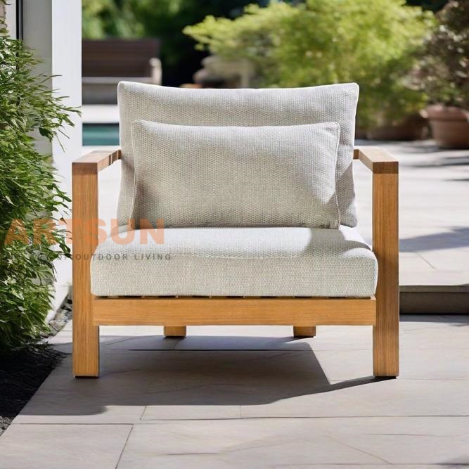 Sillón sofá de exterior de madera de teca de lujo para Resort