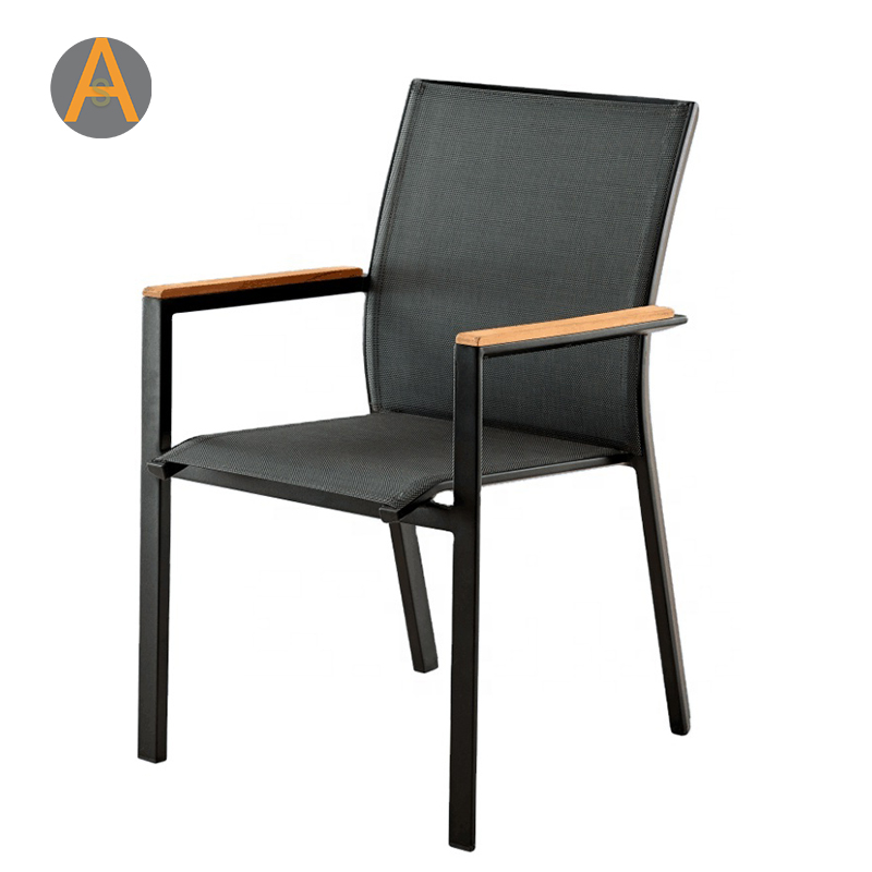 Silla de jardín de aluminio apilable para el diseño de muebles de exterior moderno para cafetería