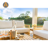 Silla de salón al aire libre Boho moderna con tejido y cojines para todo clima