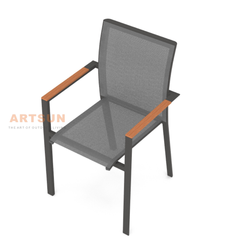 Modern de diseño de aluminio apilable silla exterior para cafetería