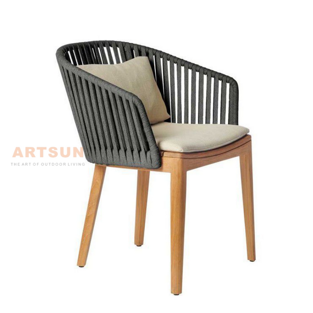 Silla de comedor de madera de teca de certificado FSC de venta caliente FSC