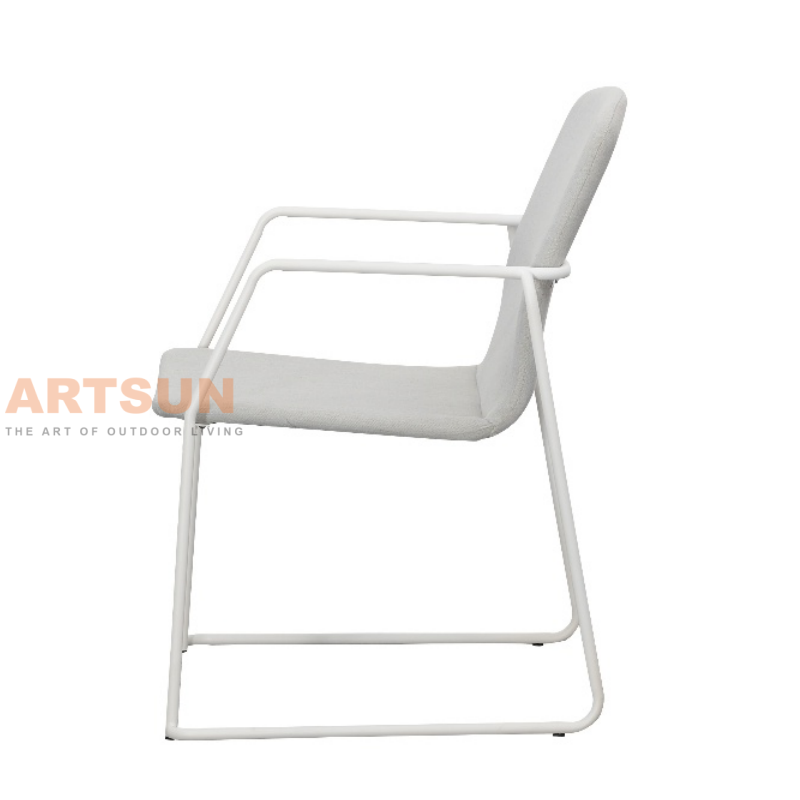 Silla de comedor de exterior blanca para restaurante 