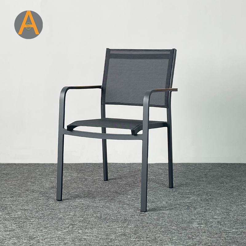 Fabricante profesional Muebles para exteriores Silla de aluminio apilable para cafetería