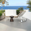Natación en la piscina ajustable al aire libre chaise salón playa de aluminio solar tiburón con rueda trasera