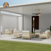 Silla de salón al aire libre Boho moderna con tejido y cojines para todo clima