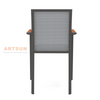 Modern de diseño de aluminio apilable silla exterior para cafetería