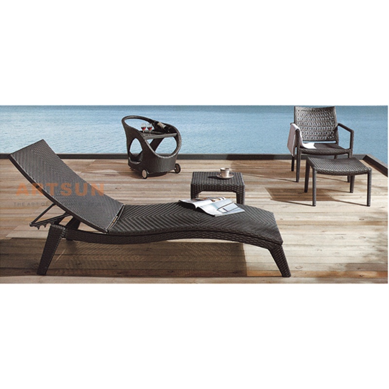 Ratán para todo clima Sun Sunger con respaldo ajustable para spa