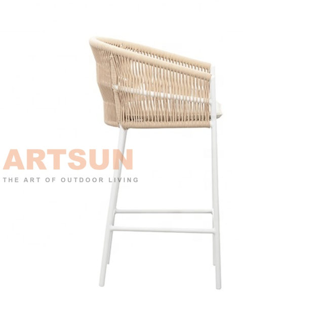 Set de mesa de barra de balcón de patio tejido de cuerda más favorable