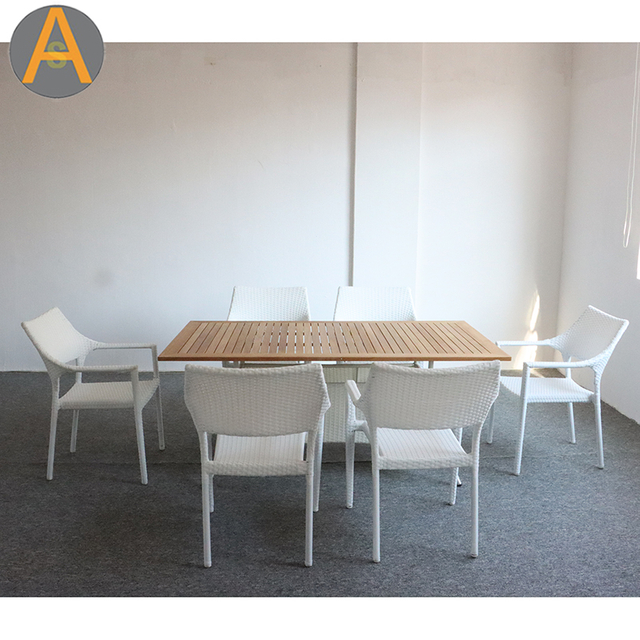 Juego de mesa de jardín de mimbre de ratán de alto rendimiento