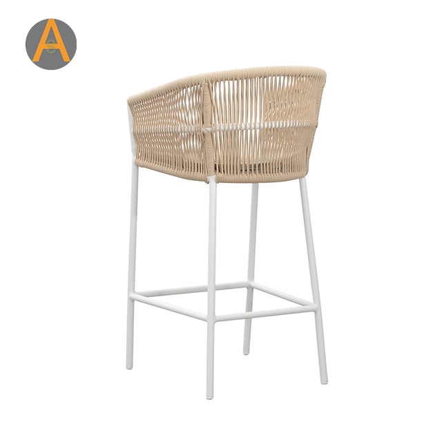 Set de mesa de barra de balcón de patio tejido de cuerda más favorable