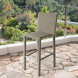 Fábrica directa de mimbre rattan silla de bar alto para al aire libre