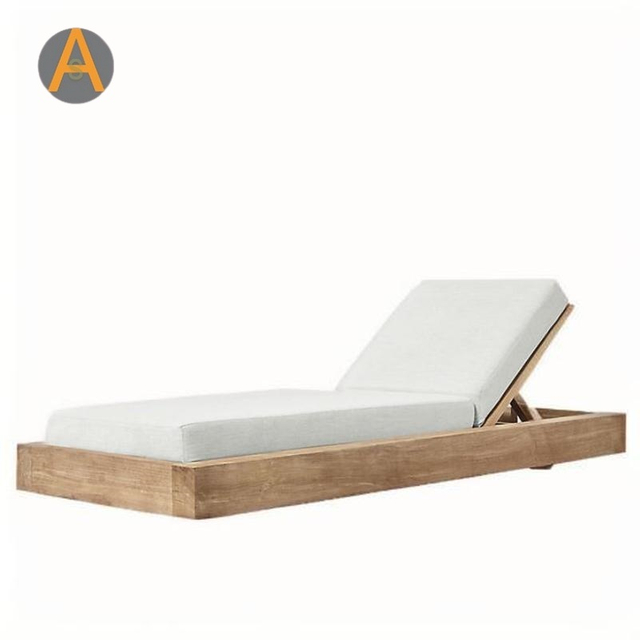 Hotel Resort Beach Chaise Lounge Teak Madre Marco de madera solar para la piscina al aire libre