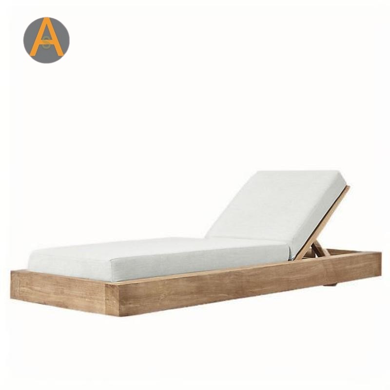 Hotel Resort Beach Chaise Lounge Teak Madre Marco de madera solar para la piscina al aire libre