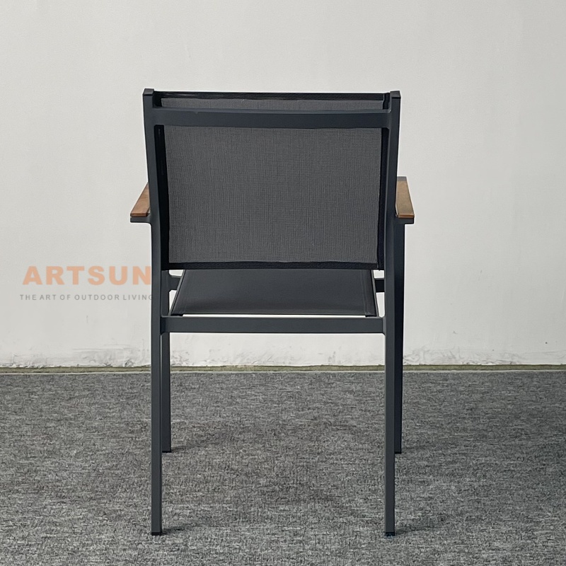Sillas de comedor apilables de diseño transpirable para patio trasero