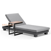 Estilo europeo de aluminio al aire libre Sun Bed solar con mesa auxiliar