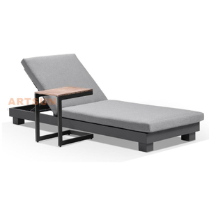Estilo europeo de aluminio al aire libre Sun Bed solar con mesa auxiliar