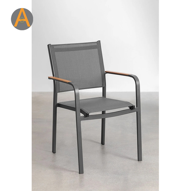 Fabricante profesional Muebles para exteriores Silla de aluminio apilable para cafetería