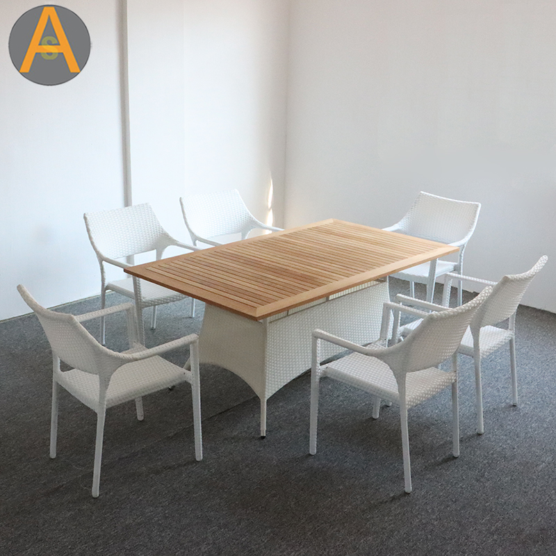 Juego de mesa de jardín de mimbre de ratán de alto rendimiento
