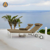 Natación en la piscina ajustable al aire libre chaise salón playa de aluminio solar tiburón con rueda trasera