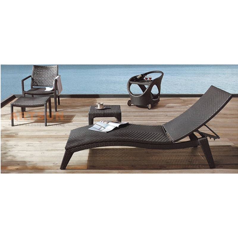 Ratán para todo clima Sun Sunger con respaldo ajustable para spa
