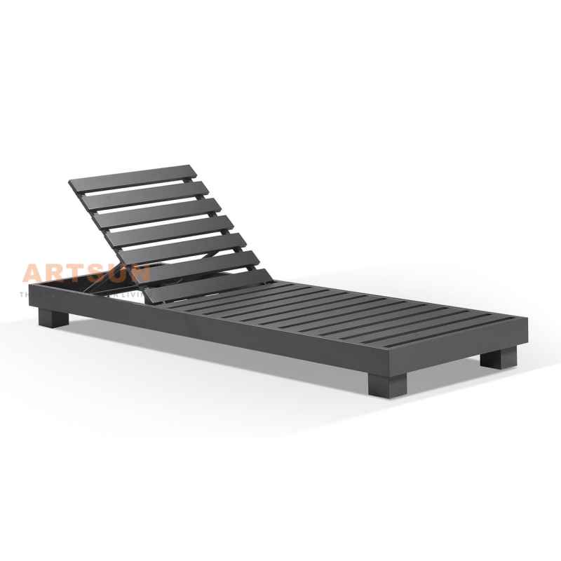 Estilo europeo de aluminio al aire libre Sun Bed solar con mesa auxiliar