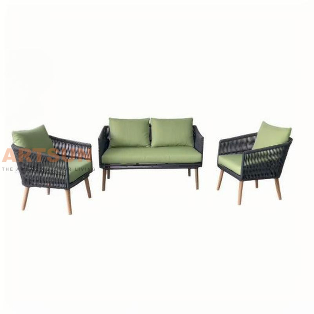 Sofá de jardín liviano de la cuerda tejida más popular para relajación al aire libre