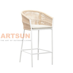 Set de mesa de barra de balcón de patio tejido de cuerda más favorable