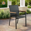 Silla de jardín de aluminio apilable para el diseño de muebles de exterior moderno para cafetería