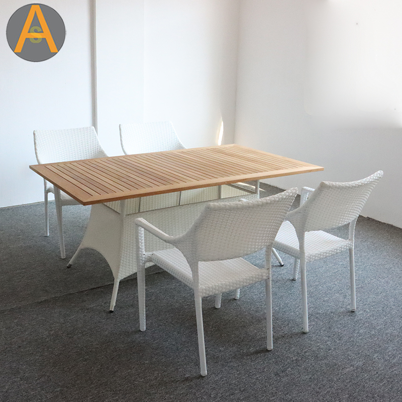 Juego de mesa de jardín de mimbre de ratán de alto rendimiento