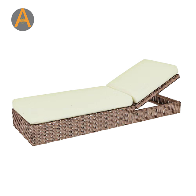 Reclinador de mimbre bed cama solar para piscina al aire libre