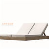 Salón de chaise Double Chaise de madera de madera de teca de playa de hotel mayorista