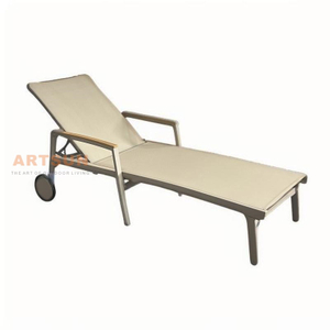 Piscina reclinable al aire libre de aluminio chaise salón con reposabrazos