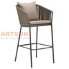 Silla de mostrador de cuerda para exteriores duradera con estructura resistente a la intemperie