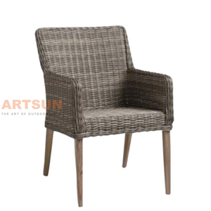  Silla de mimbre de jardín al aire libre para terraza en el patio trasero