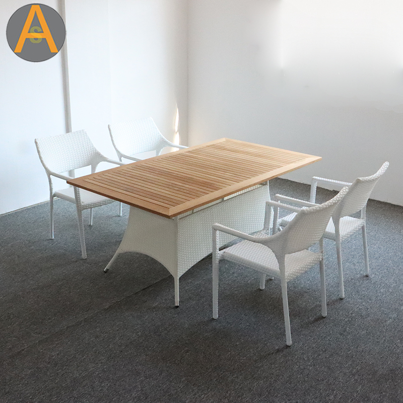 Juego de mesa de jardín de mimbre de ratán de alto rendimiento
