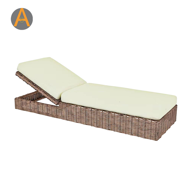 Reclinador de mimbre bed cama solar para piscina al aire libre