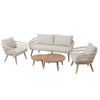 Precio de fábrica set de sofá de patio de esquina de madera de madera