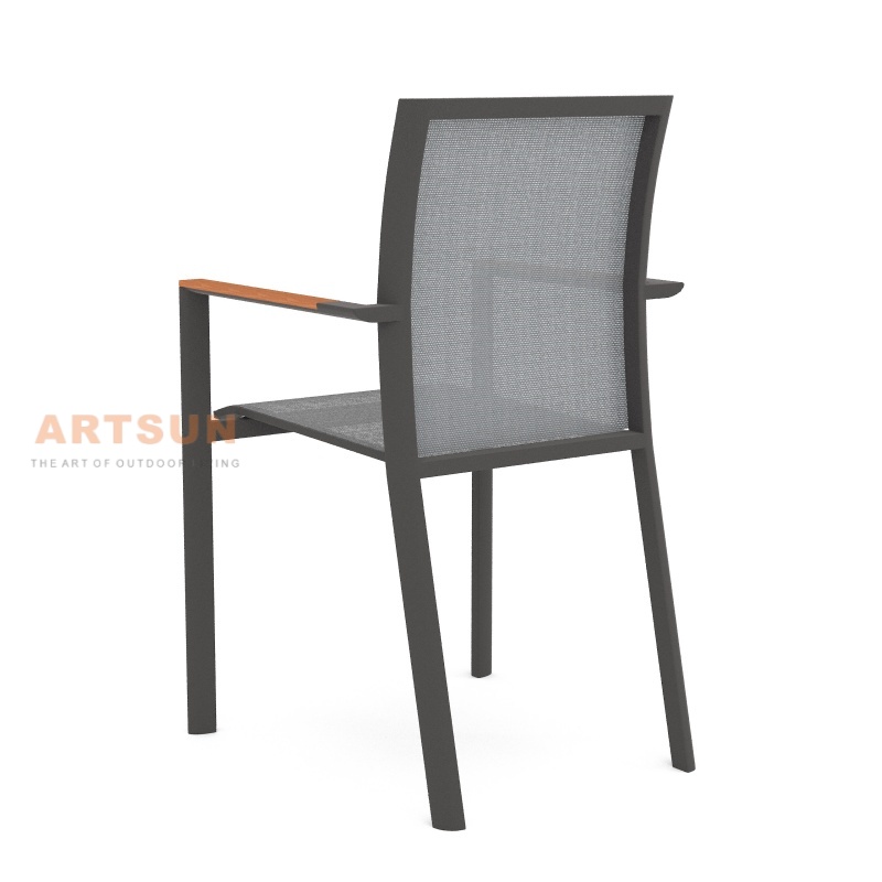 Modern de diseño de aluminio apilable silla exterior para cafetería