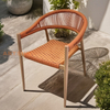 Silla de cuerda al aire libre de tejido de jardín de ratán para cenar al aire libre