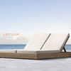 Salón de chaise Double Chaise de madera de madera de teca de playa de hotel mayorista